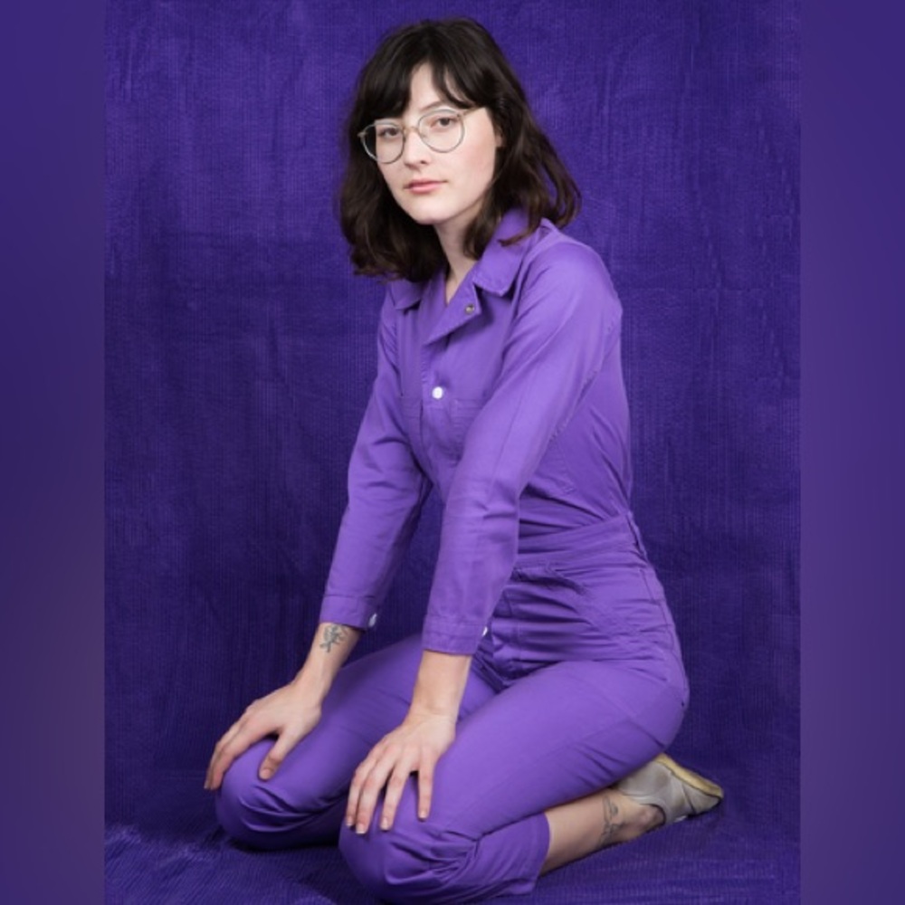 RARE Purple Big Bud Press Jumpsuit XS
